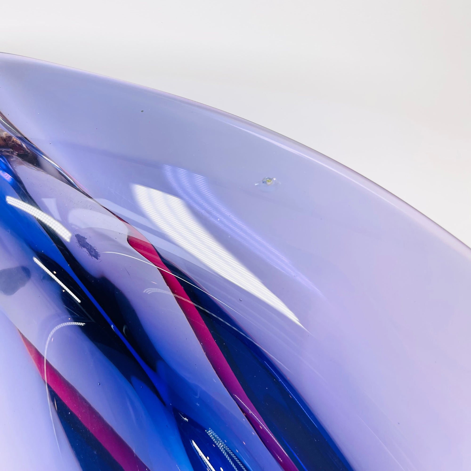 X-LARGE 1960s MURANO PURPLE PINK SOMMERSO GLASS BOWL