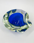 1940s BLUE GREEN COBALT BLUE SOMMERSO URANIUM GLASS GEODE BOWL