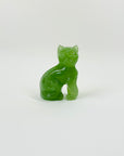 ANTIQUE GREEN JADE GLASS MINI CAT