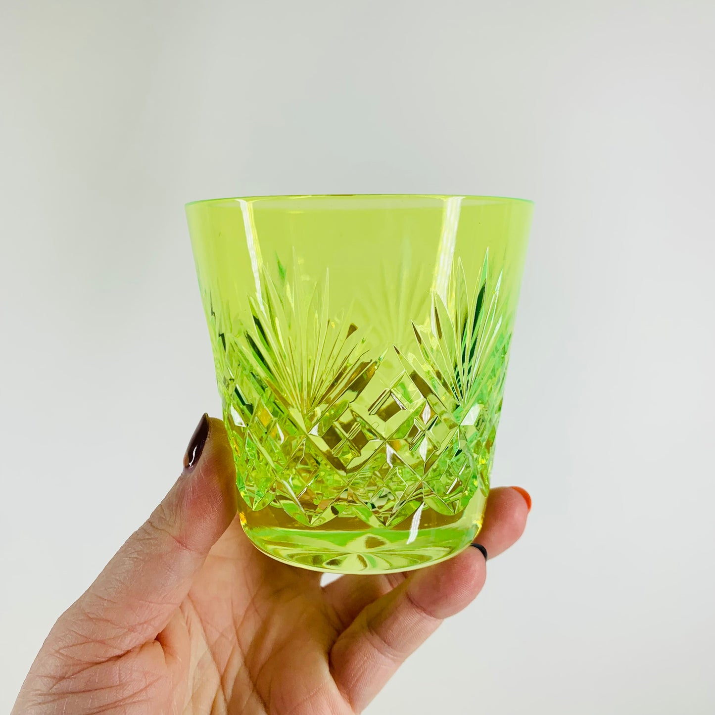 ANTIQUE URANIUM GLASS WHISKEY SET