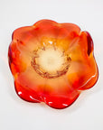 RED FLOWER GLASS BOWL/ASHTRAY