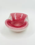 1950s MURANO PINK SPECKLED CASED WHITE OPALINE BOWL/ASHTRAY