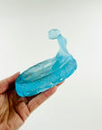 ART DECO BLUE URANIUM GLASS BATHING NUDE PIN DISH/ASHTRAY