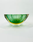 1920s LIGHT GREEN YELLOW SOMMERSO FACETED GLASS BOWL/ASHTRAY
