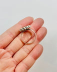 ANTIQUE SILVER PERIDOT HALO RING