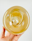 1980s MOUTH BLOWN SWEDISH LUSTER GLASS PINCHED RIM POSY VASE