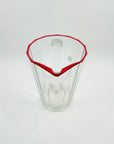 1960s FRENCH LUMINARC GLASS RED RIM JUG & GLASSES