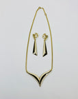 70s TRIFARI BLACK WHITE ENAMEL NECKLACE SUITE