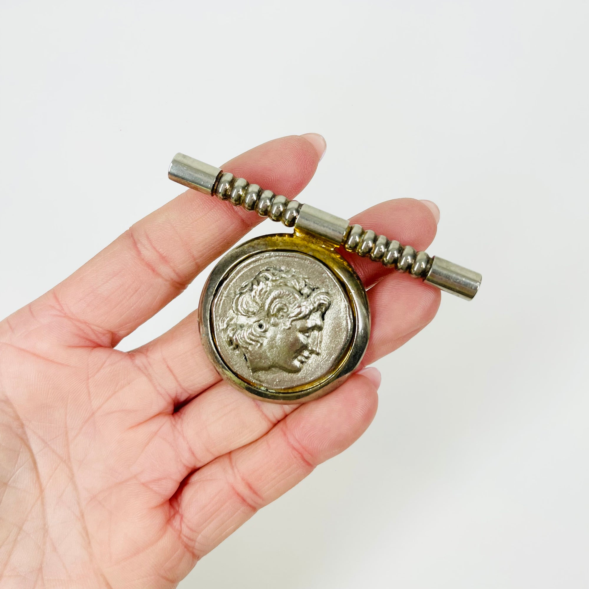 1920s CINER ALEXANDER THE GREAT COIN BROOCH