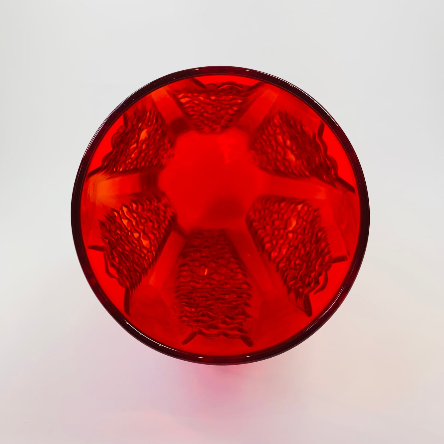 1960s ITALIAN EMPOLI RED GLASS VASE