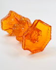 MIDCENTURY FINNISH ORANGE BARK GLASS VASE/CANDLE HOLDER BY NANNY STILL FOR RIIHIMAEN LASI