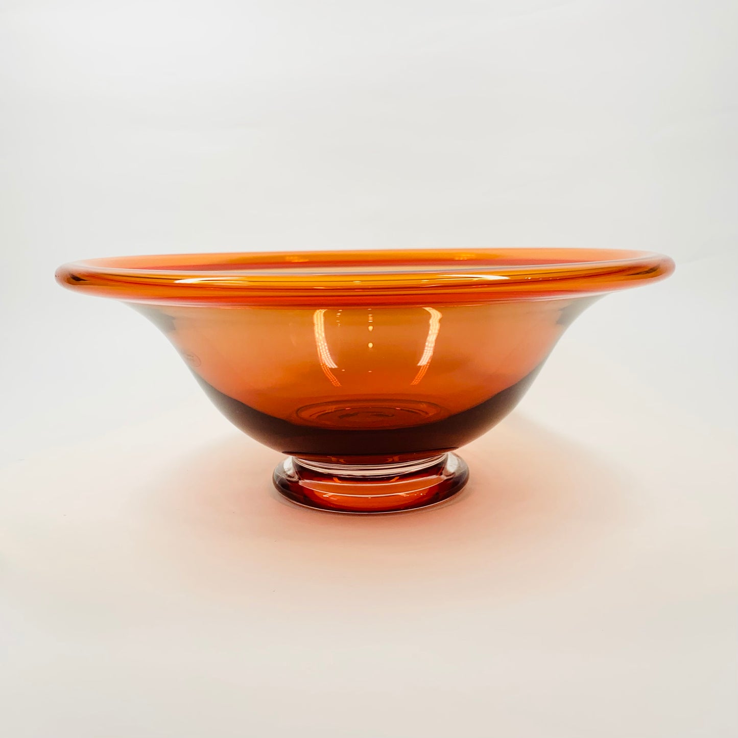 HOGLUND HAND MADE ORANGE GLASS BOWL