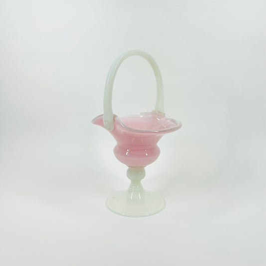 ANTIQUE PINK MURANO OPALINA BASKET