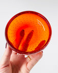 1950s MURANO RED ORANGE BULLICANTE GLASS PIN DISH/MINI BOWL