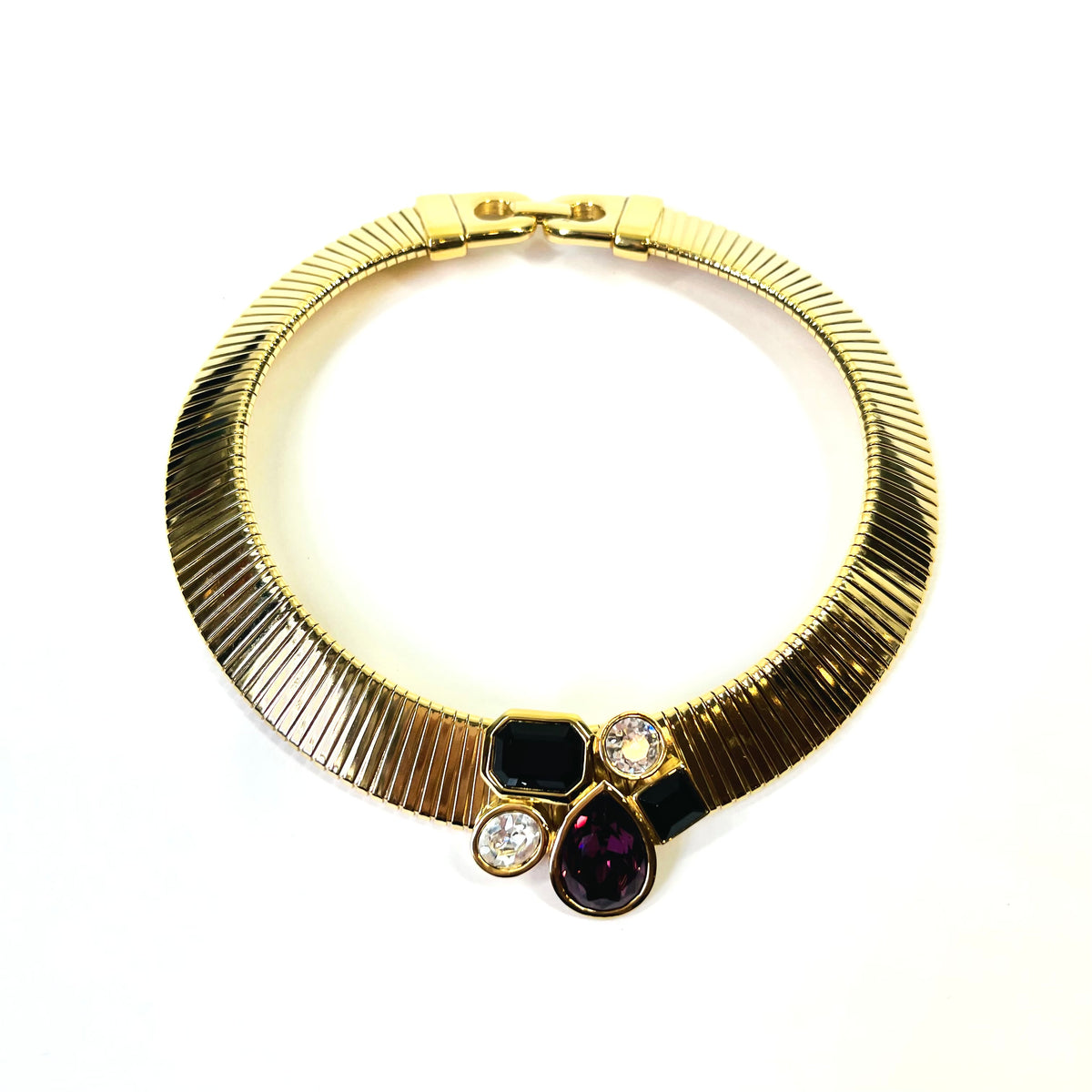 1980s GIVENCY TUBOGAS LINKS DIAMANTÉ PENDANT NECKLACE