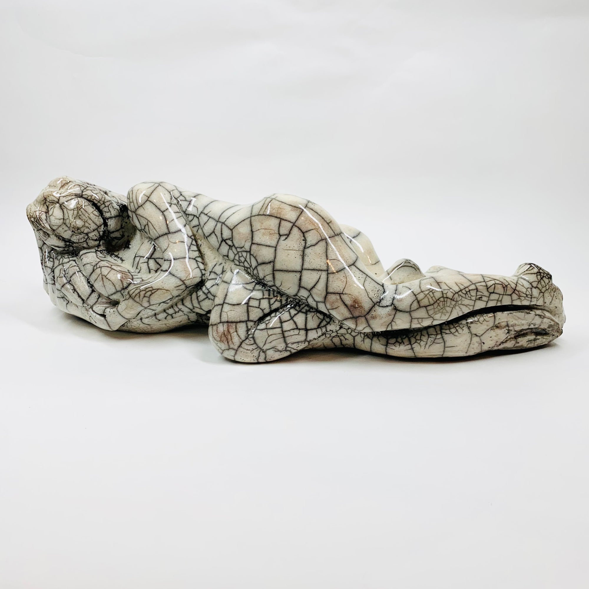 ABSTRACT CRACKLE POTTERY SCULPTURE