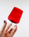 1950s RED BRANDY BALLOON GLASSES