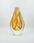 1980s MURANO HARLEQUIN LATTICINO ART GLASS VASE