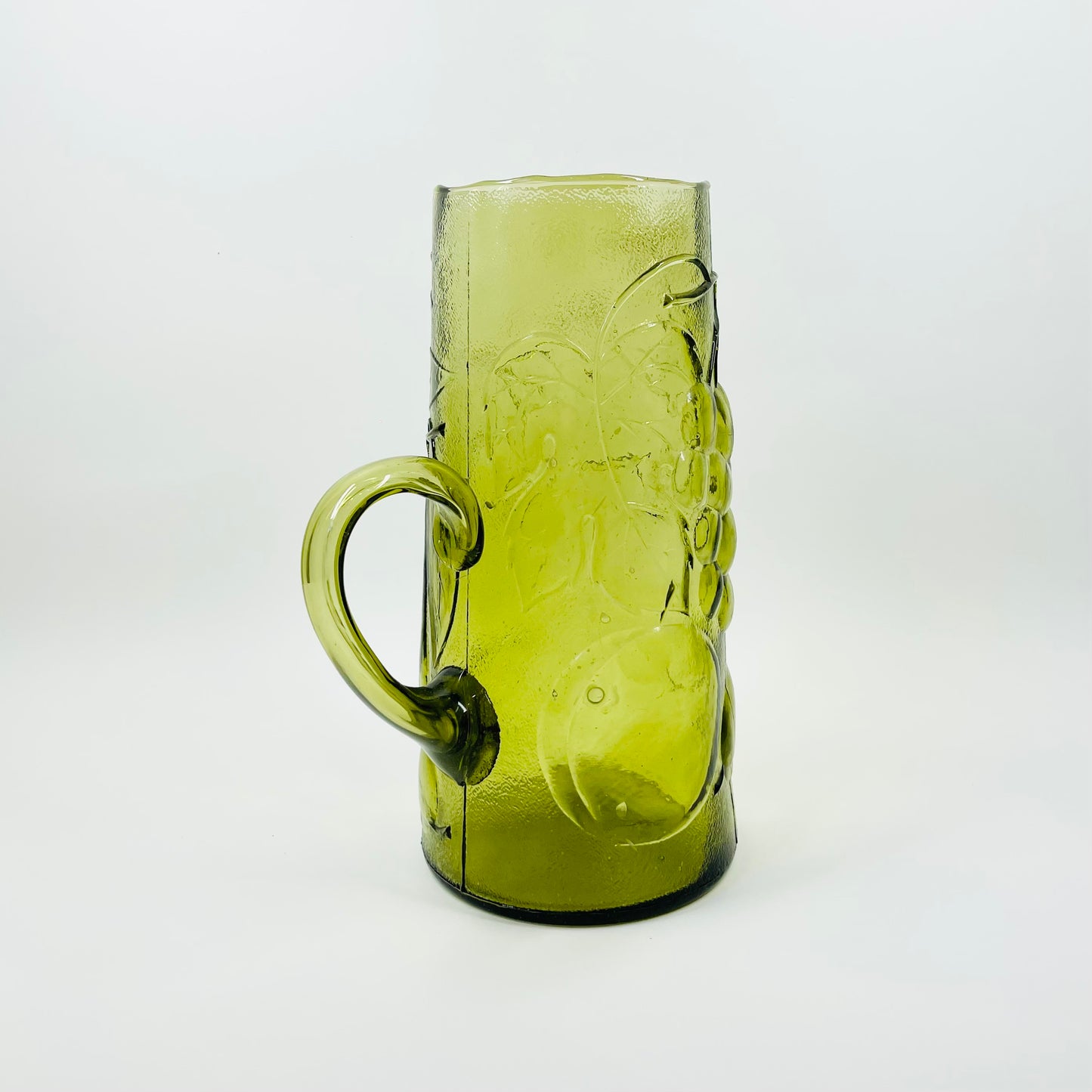 1970s ITALIAN GREEN PRESSED GLASS JUG