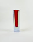 1950s RED YELLOW NEODYMIUM SMALL BLOCK MANDRUZZATO VASE
