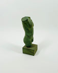 1950s MINI PAINTED CLAY NUDE SCULPTURE ON A STAND