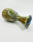 1990s SIMRON BLUE YELLOW DRIP GLAZE POTTERY VASE