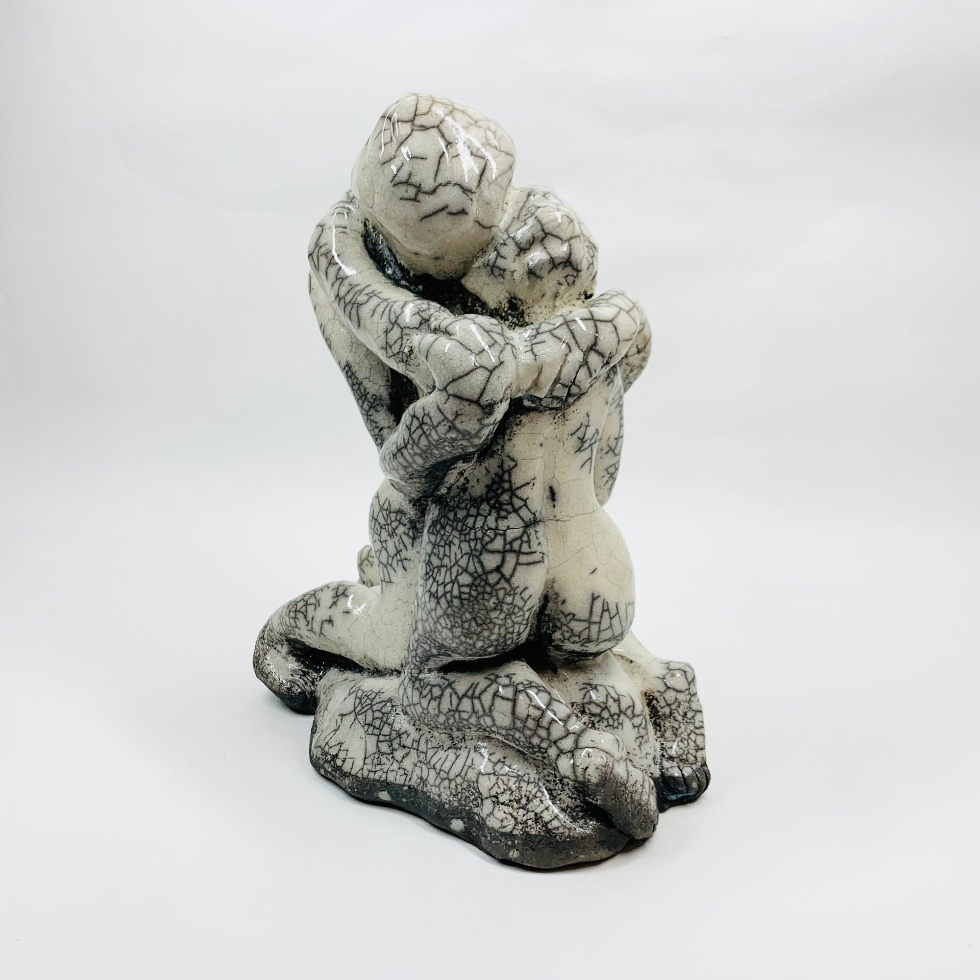 ABSTRACT CRACKLE POTTERY SCULPTURE