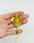 1980s IRIS 24K GP ORCHID LARIAT NECKLACE