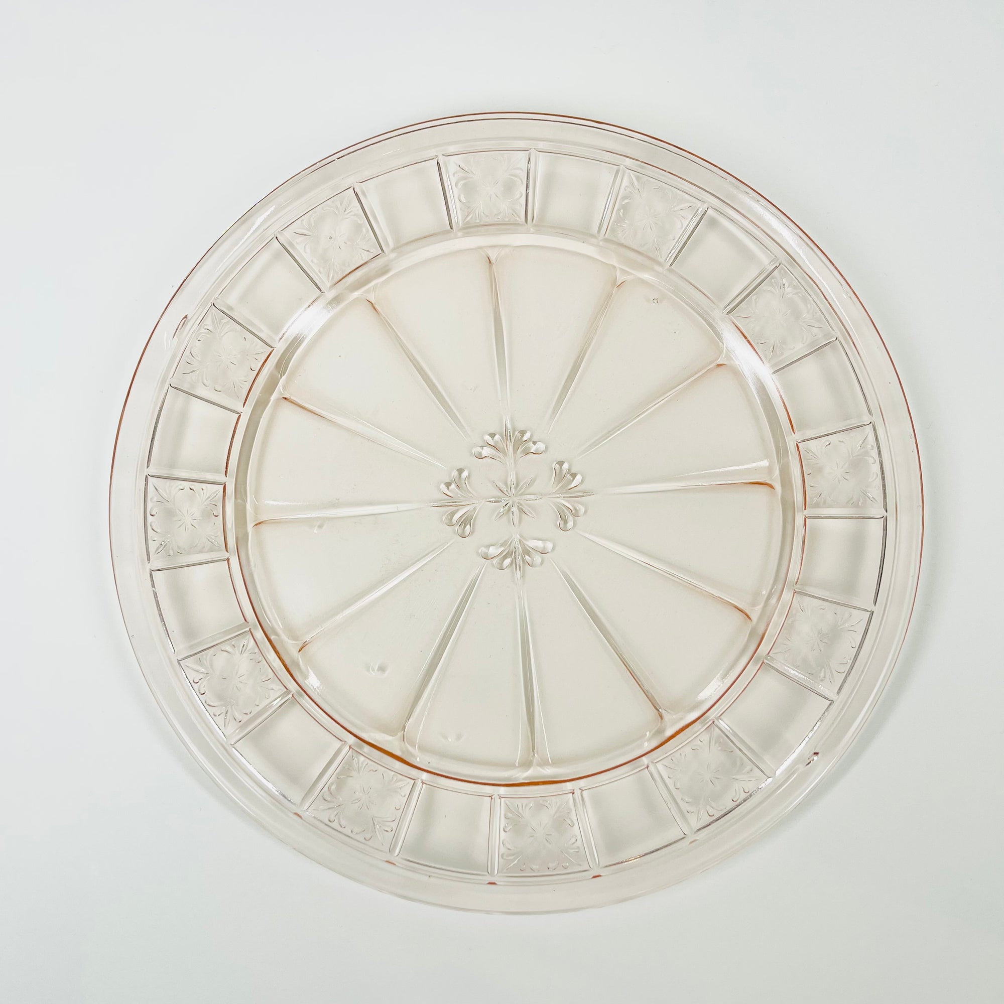 ANTIQUE DEPRESSION PINK PRESSED GLASS PLATE/BOWL/DINNER SERVICE