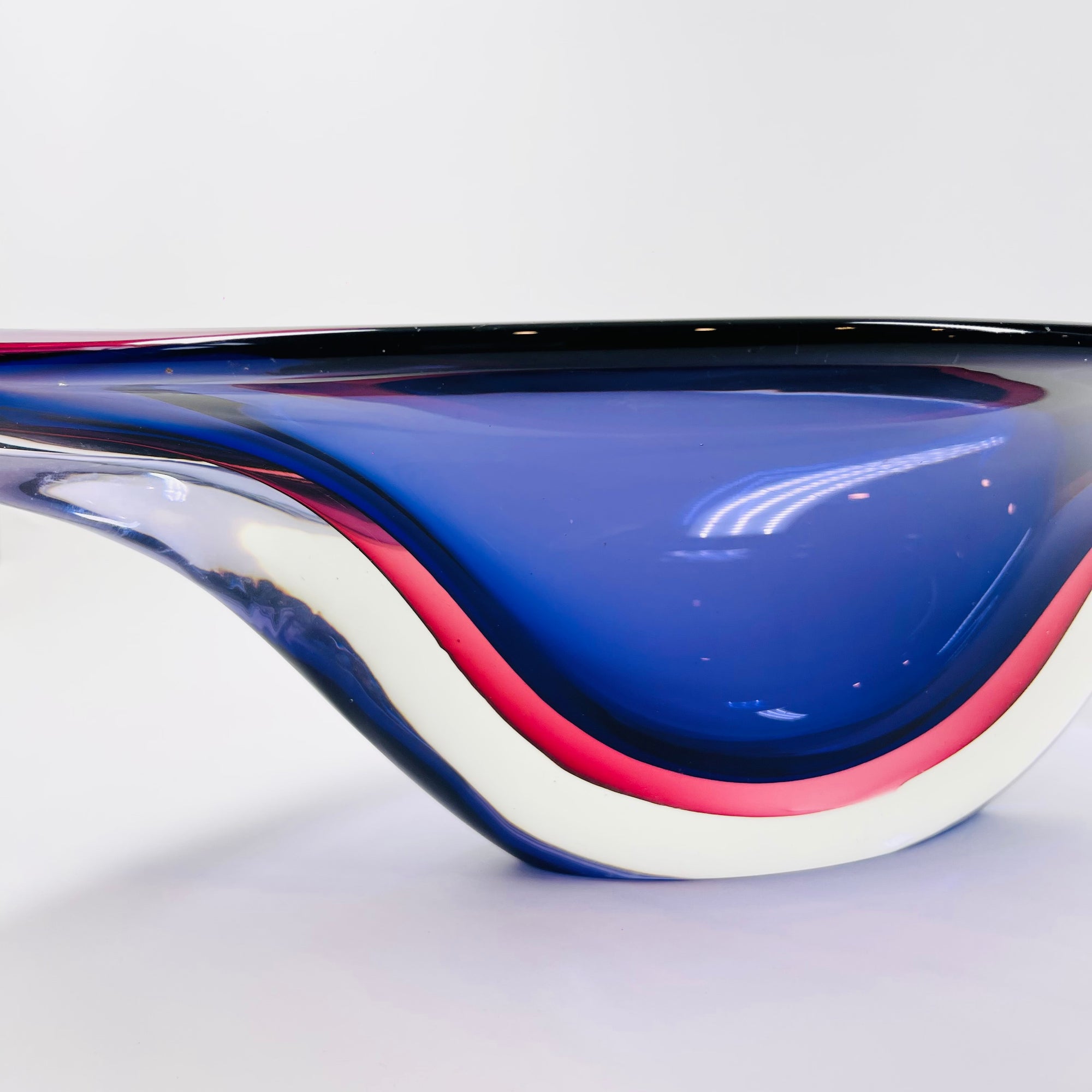 X-LARGE 1960s MURANO PURPLE PINK SOMMERSO GLASS BOWL