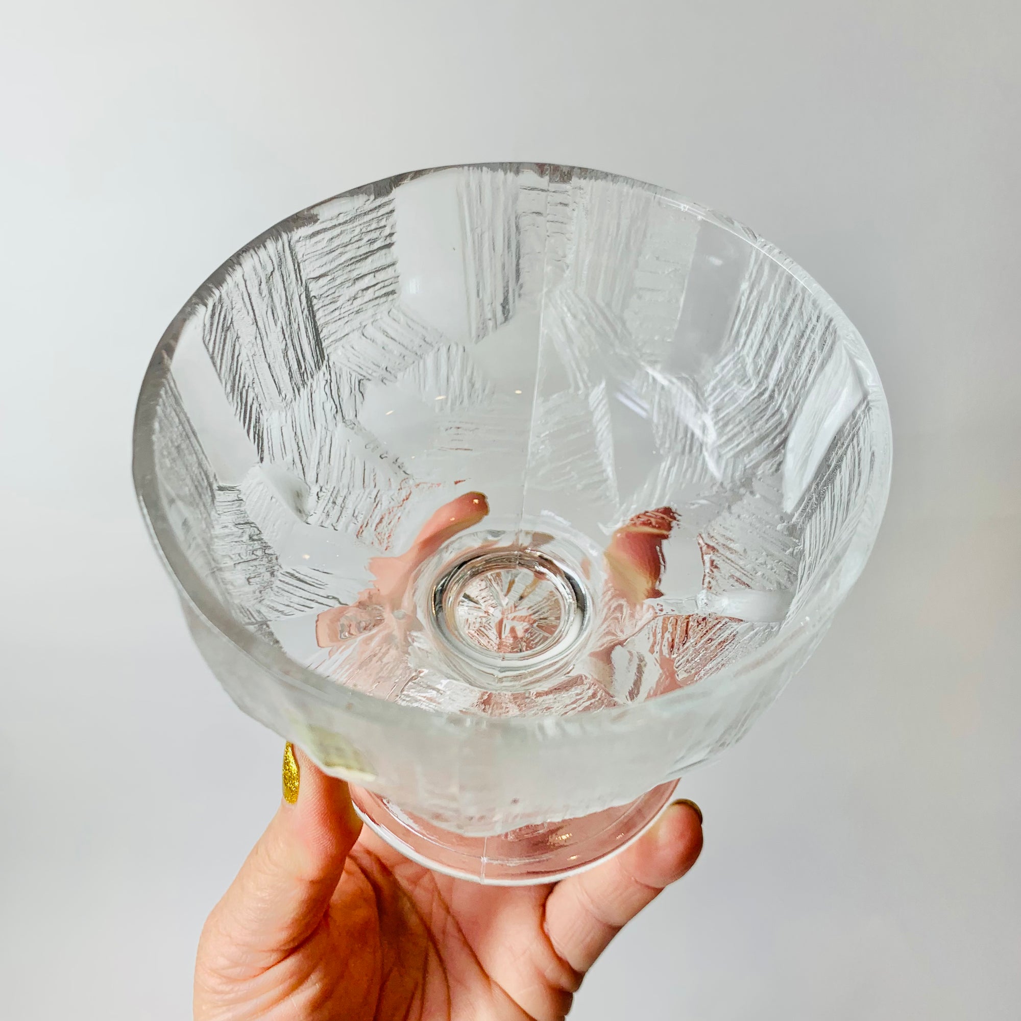 JAPANESE HOYA ICE GLASS WIDE COUPE/DESSERT BOWLS