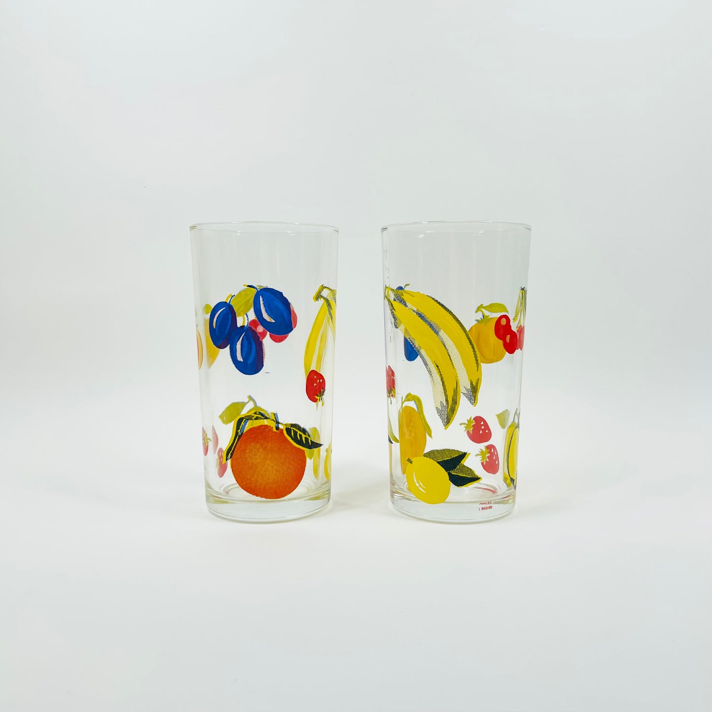 1970s ITALIAN LAMINATED FRUIT HIGHBALL GLASSES