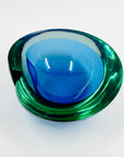 1950s GREEN BLUE MURANO SOMMERSO GLASS BOWL/ASHTRAY