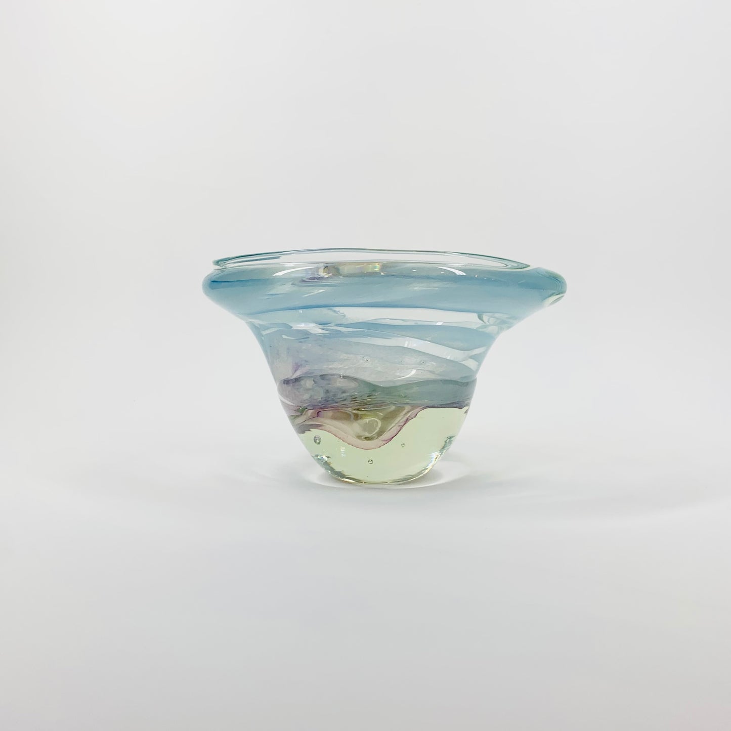 90s MOUTH BLOWN ART GLASS BOWL