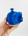 1960s JAPANESE COBALT BLUE BRUTALIST MINI POTTERY VASE