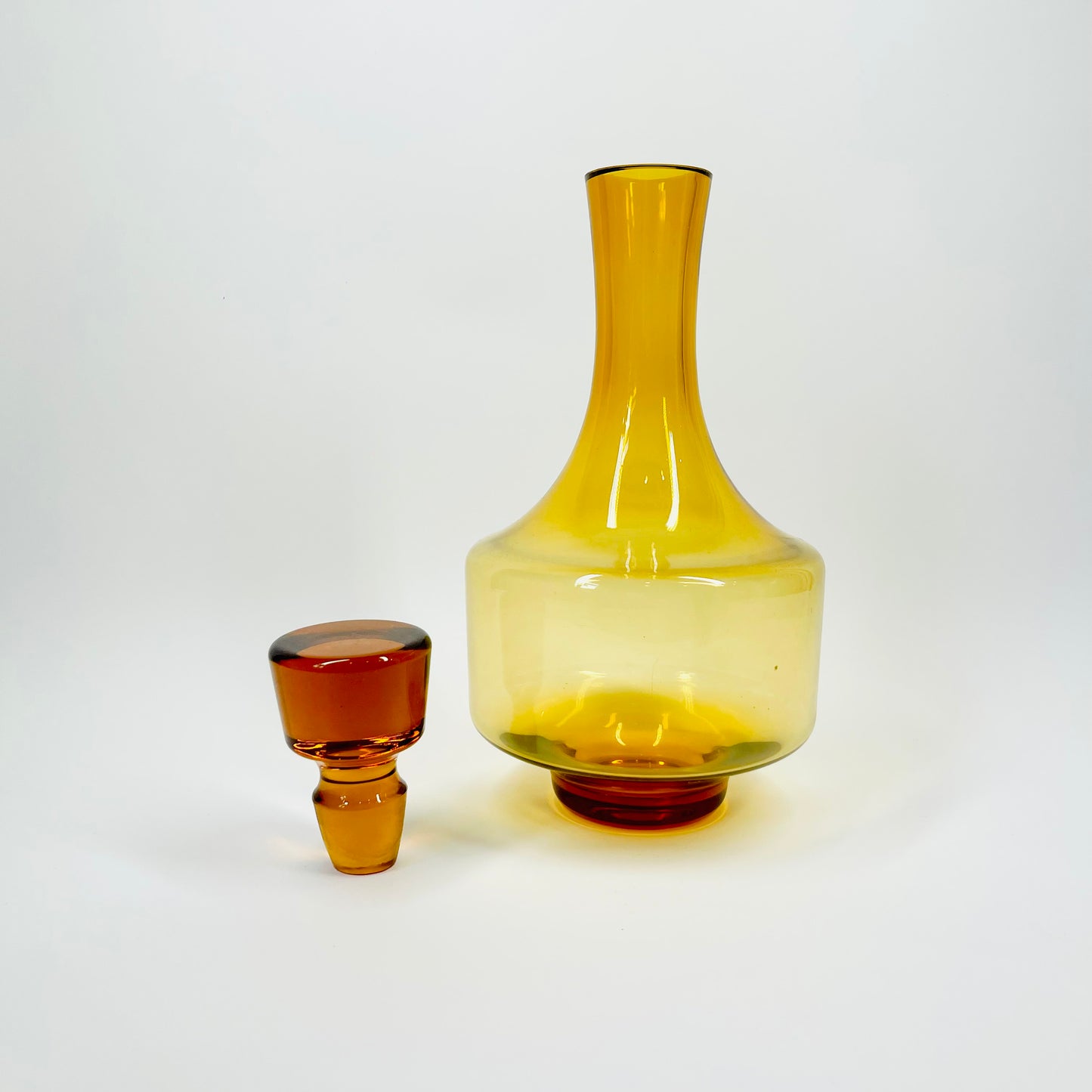 1970s POLISH AMBER GLASS DECANTER