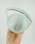 1950s VENETIAN BLUE LATTICINO GLASS BASKET