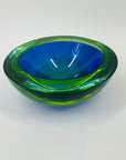 1940s BLUE AQUAMARINE SOMMERSO URANIUM GLASS OBLONG BOWL