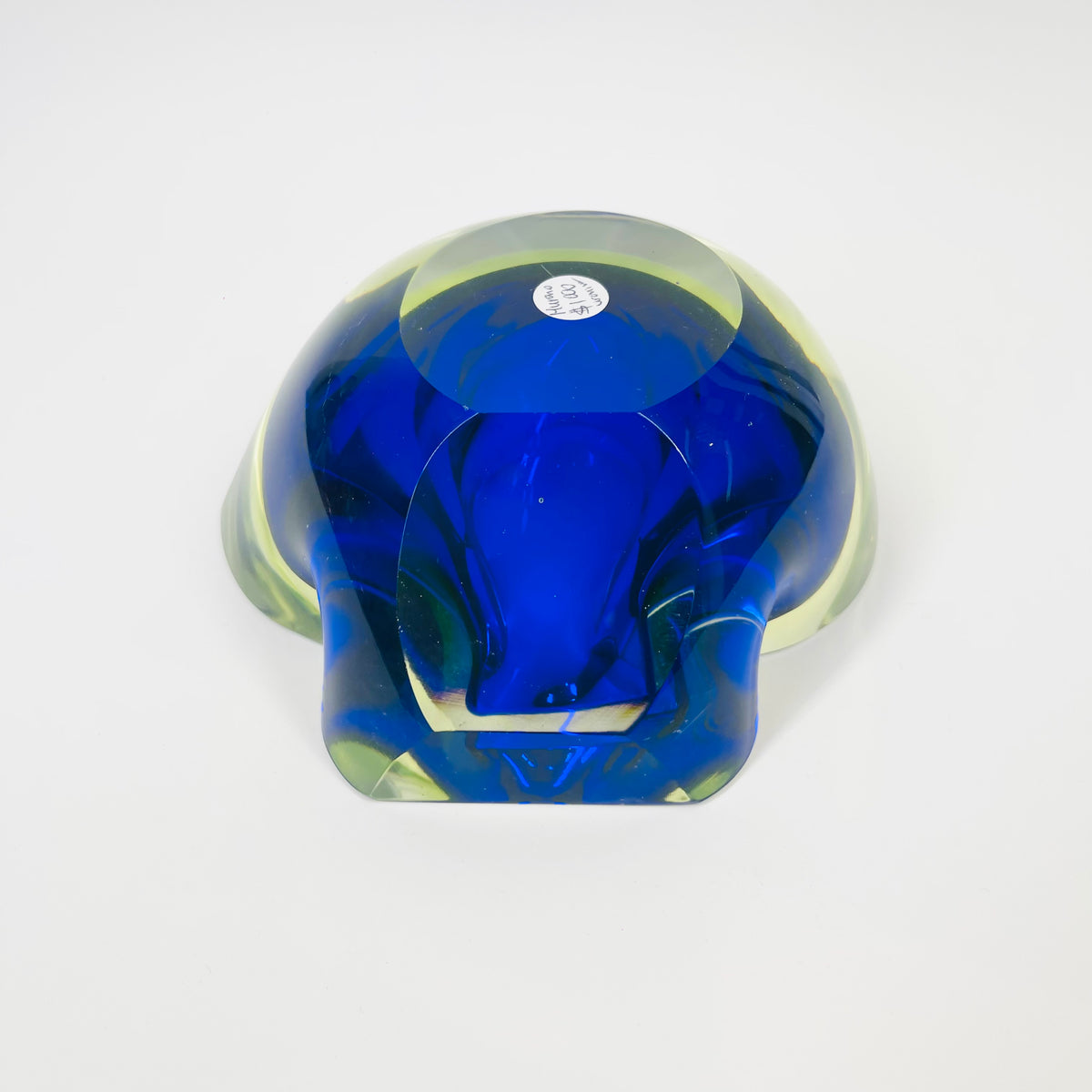 1940s BLUE GREEN COBALT BLUE SOMMERSO URANIUM GLASS GEODE BOWL