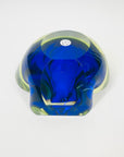 1940s BLUE GREEN COBALT BLUE SOMMERSO URANIUM GLASS GEODE BOWL