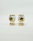 1950s PINK GOLD GILDED SHIP GLASS DECANTER SET