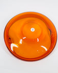1970s JAPANESE MANDARIN/ORANGE SOMMERSO GLASS PINCHED BOWL