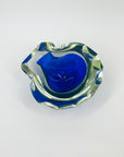 1940s BLUE GREEN COBALT BLUE SOMMERSO URANIUM GLASS GEODE BOWL
