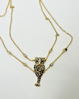 Y2K ROBERTO CAVALLI BLACK ENAMEL PANTHER NECKLACE