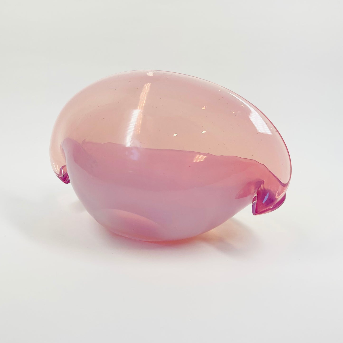 1950s PINK MURANO OPALESCENT GLASS SHELL BOWL