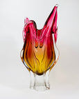 1960s SKLO UNION GREEN SOMMERSO GLASS VASE BY JOSEF HOSPODKA