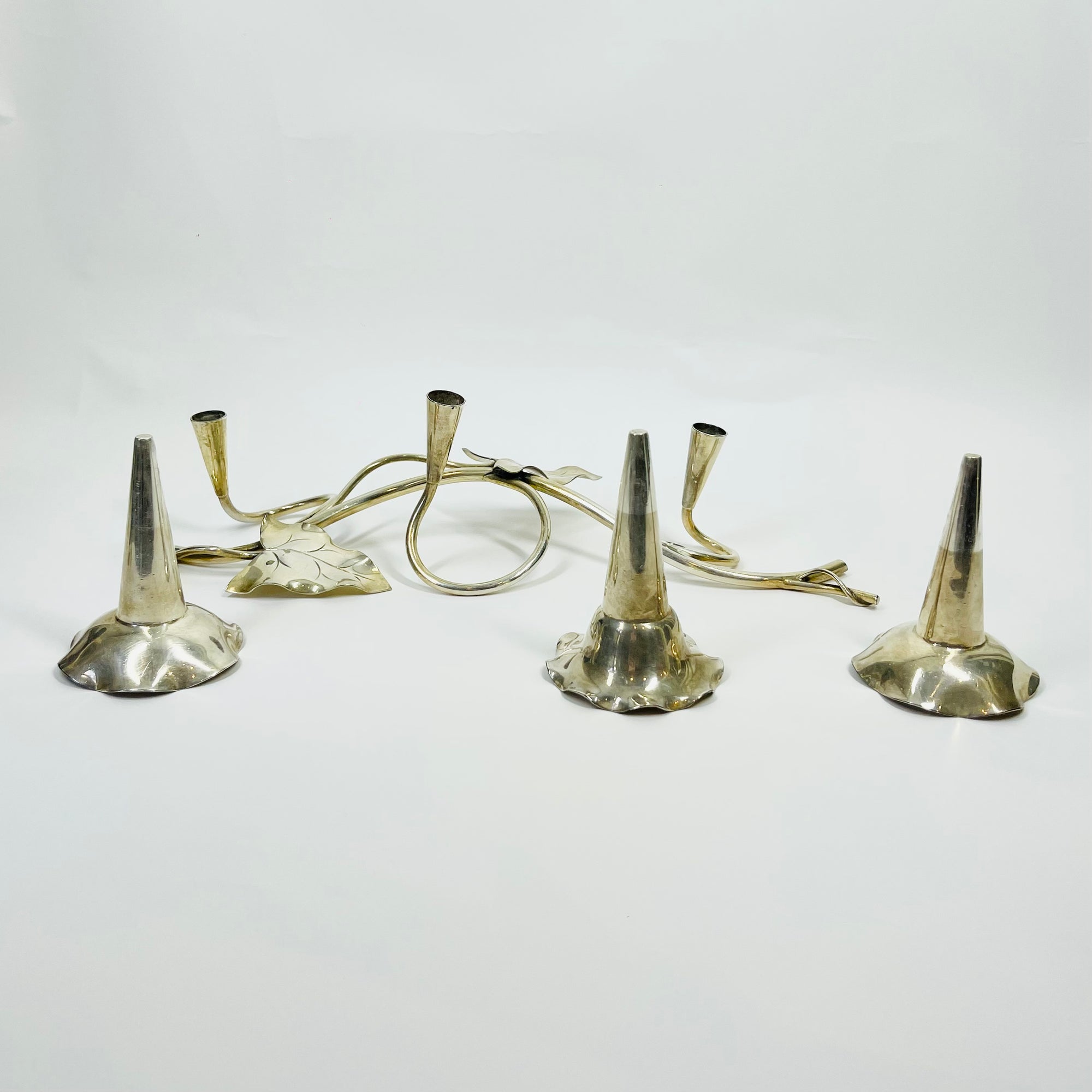 ANTIQUE ART NOUVEAU HARDY BROTHERS SILVER PLATED EPERGNE VASE/CANDLE HOLDER