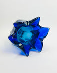 1960s POLISH ROYAL GALLEY COBALT BLUE OMBRE TWIST SOMMERSO GLASS VASE