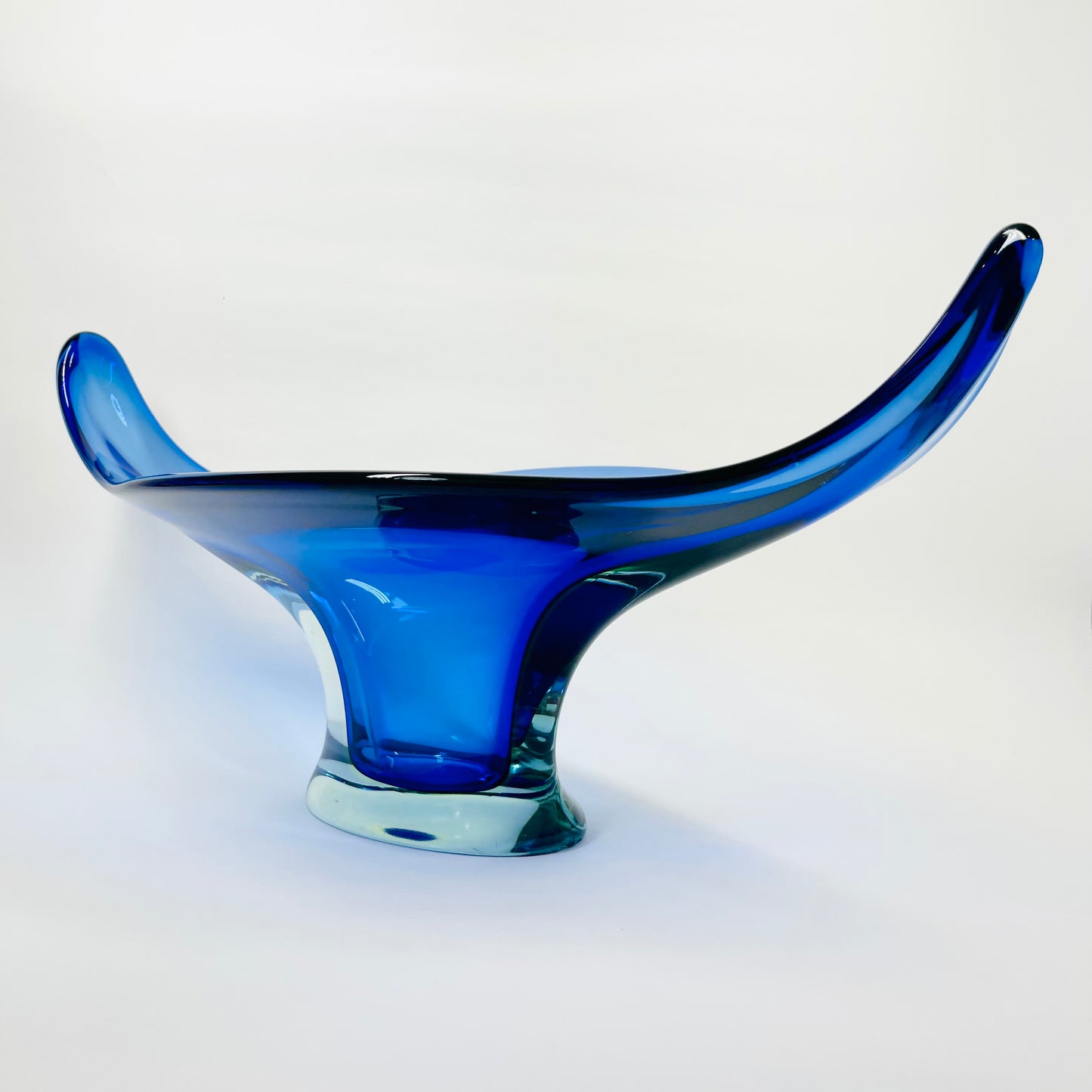 1940s URANIUM MURANO BLUE SOMMERSO GLASS BOWL