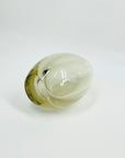 1960s HOLMEGAARD CITRINE AMBER GLASS SWUNG POSY VASE BY PER LUTKEN